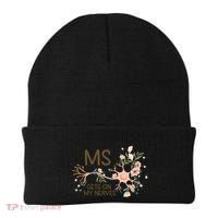 Ms Multiple Sclerosis Gets On My Nerves Orange Ribbon Gift Beanie thumb 0