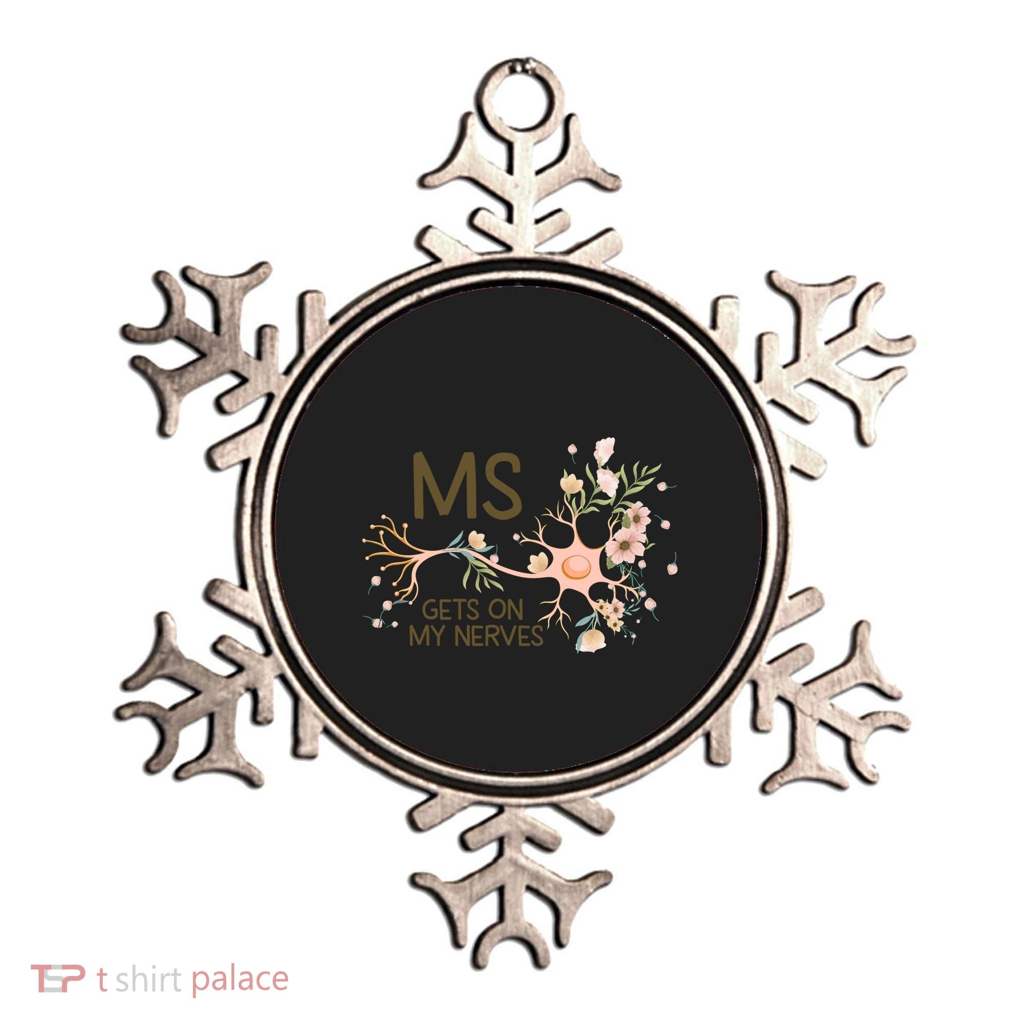 Ms Multiple Sclerosis Gets On My Nerves Orange Ribbon Gift Ornament