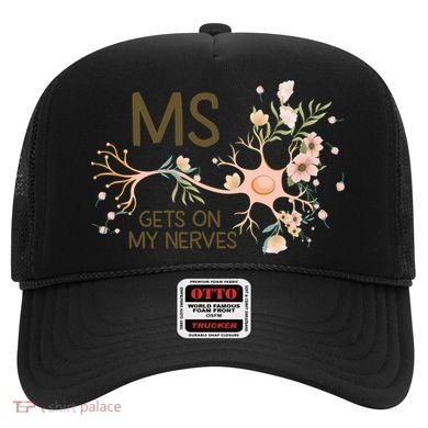 Ms Multiple Sclerosis Gets On My Nerves Orange Ribbon Gift Hat