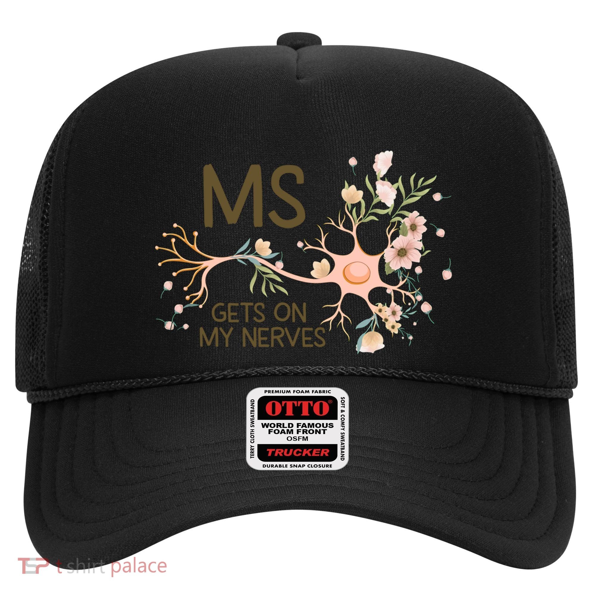Ms Multiple Sclerosis Gets On My Nerves Orange Ribbon Gift Hat