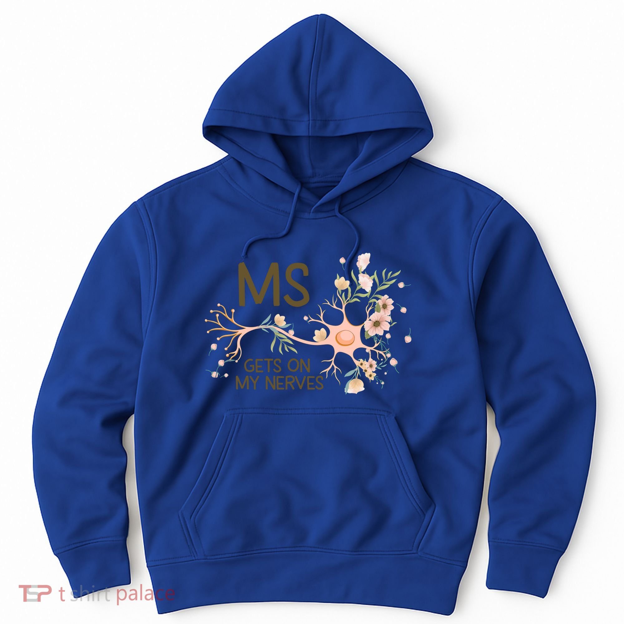 Ms Multiple Sclerosis Gets On My Nerves Orange Ribbon Gift Hoodie