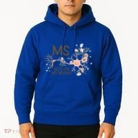 Ms Multiple Sclerosis Gets On My Nerves Orange Ribbon Gift Hoodie thumb 2