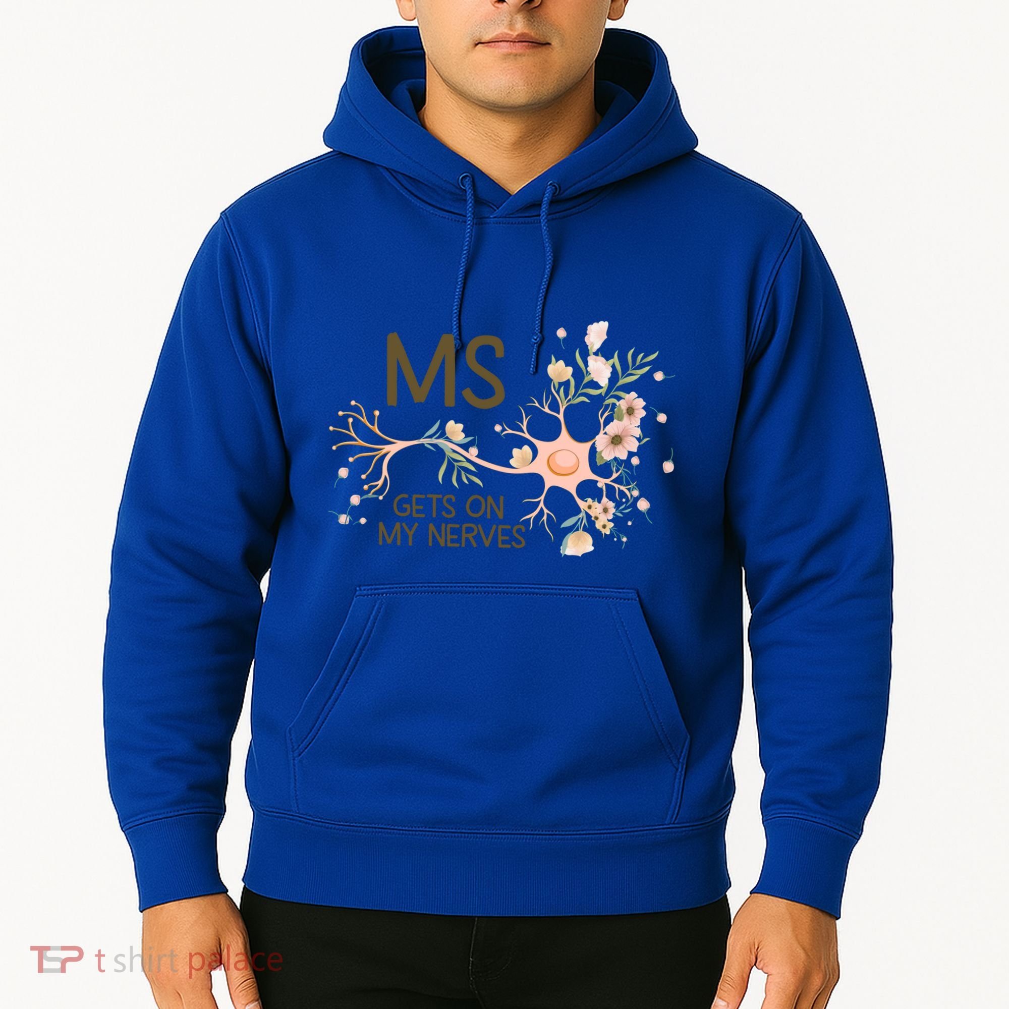 Ms Multiple Sclerosis Gets On My Nerves Orange Ribbon Gift Hoodie
