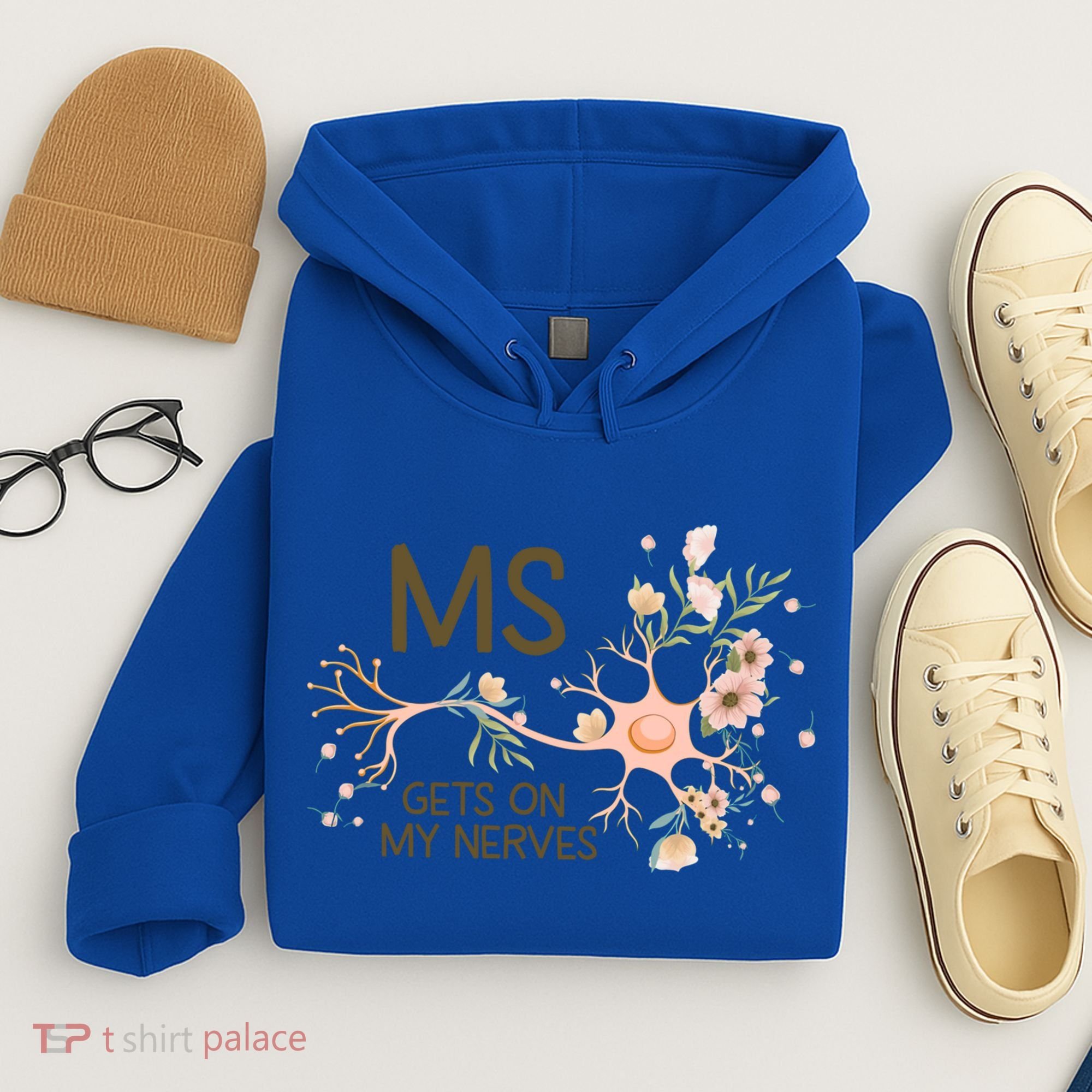 Ms Multiple Sclerosis Gets On My Nerves Orange Ribbon Gift Hoodie