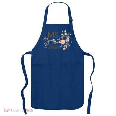 Ms Multiple Sclerosis Gets On My Nerves Orange Ribbon Gift Apron