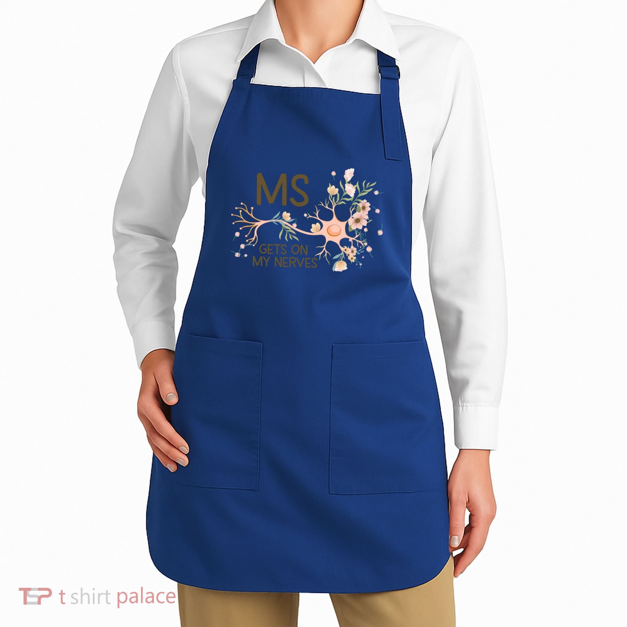Ms Multiple Sclerosis Gets On My Nerves Orange Ribbon Gift Apron