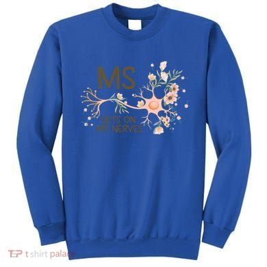 Ms Multiple Sclerosis Gets On My Nerves Orange Ribbon Gift Sweatshirt
