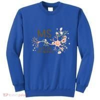 Ms Multiple Sclerosis Gets On My Nerves Orange Ribbon Gift Sweatshirt thumb 0