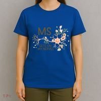 Ms Multiple Sclerosis Gets On My Nerves Orange Ribbon Gift T-Shirt thumb 4
