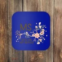 Ms Multiple Sclerosis Gets On My Nerves Orange Ribbon Gift Coaster thumb 0