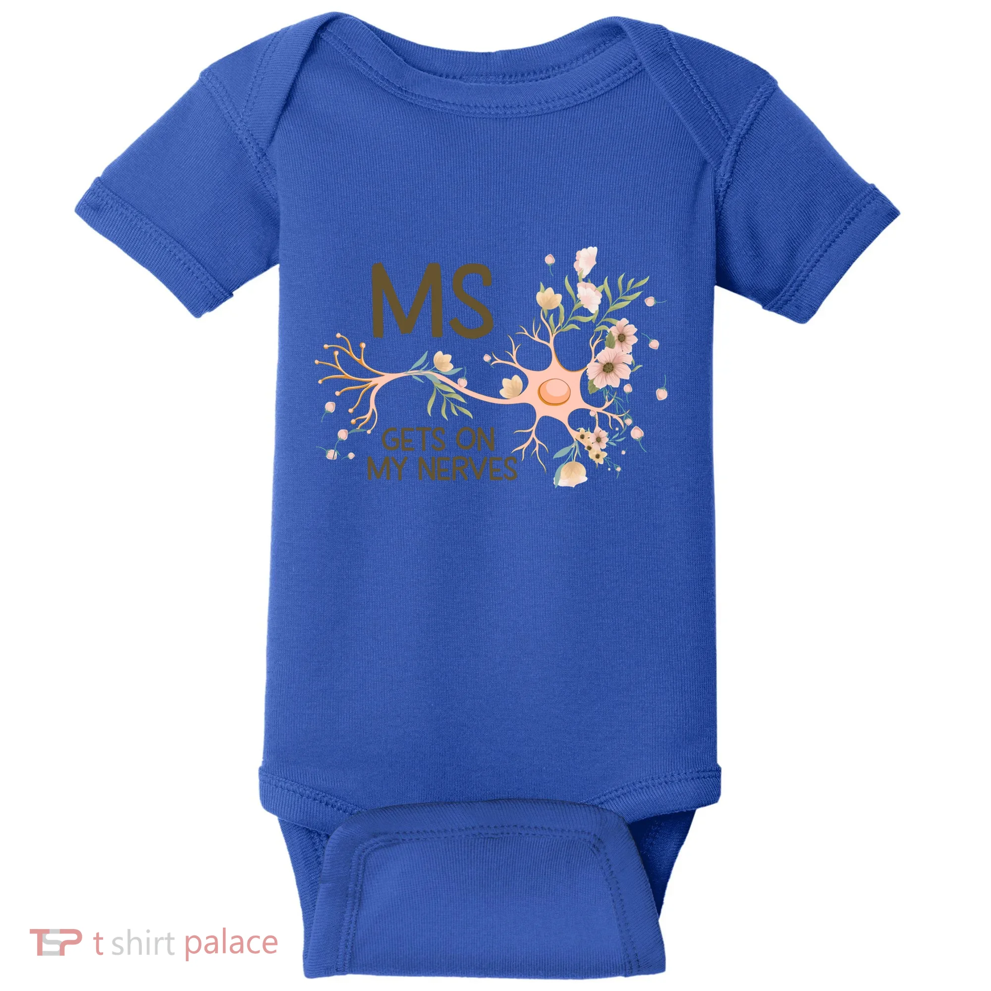 Ms Multiple Sclerosis Gets On My Nerves Orange Ribbon Gift Baby Bodysuit