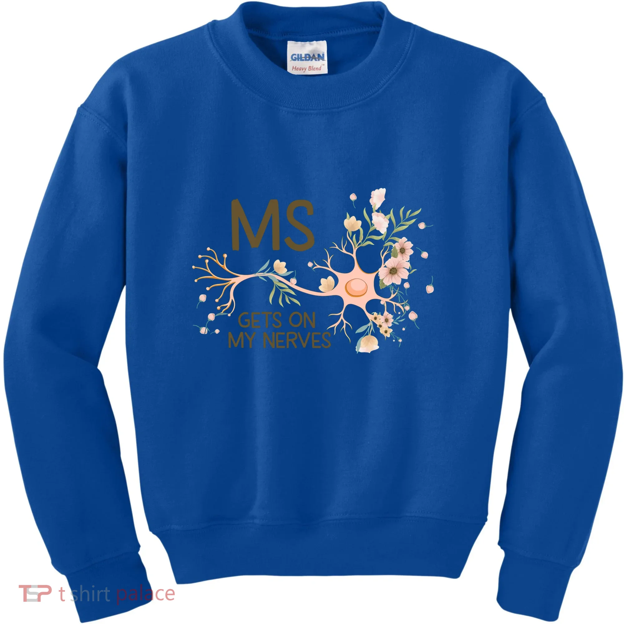 Ms Multiple Sclerosis Gets On My Nerves Orange Ribbon Gift Kids Sweatshirt