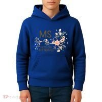 Ms Multiple Sclerosis Gets On My Nerves Orange Ribbon Gift Kids Hoodie thumb 4
