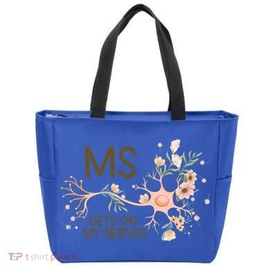 Ms Multiple Sclerosis Gets On My Nerves Orange Ribbon Gift Tote Bag