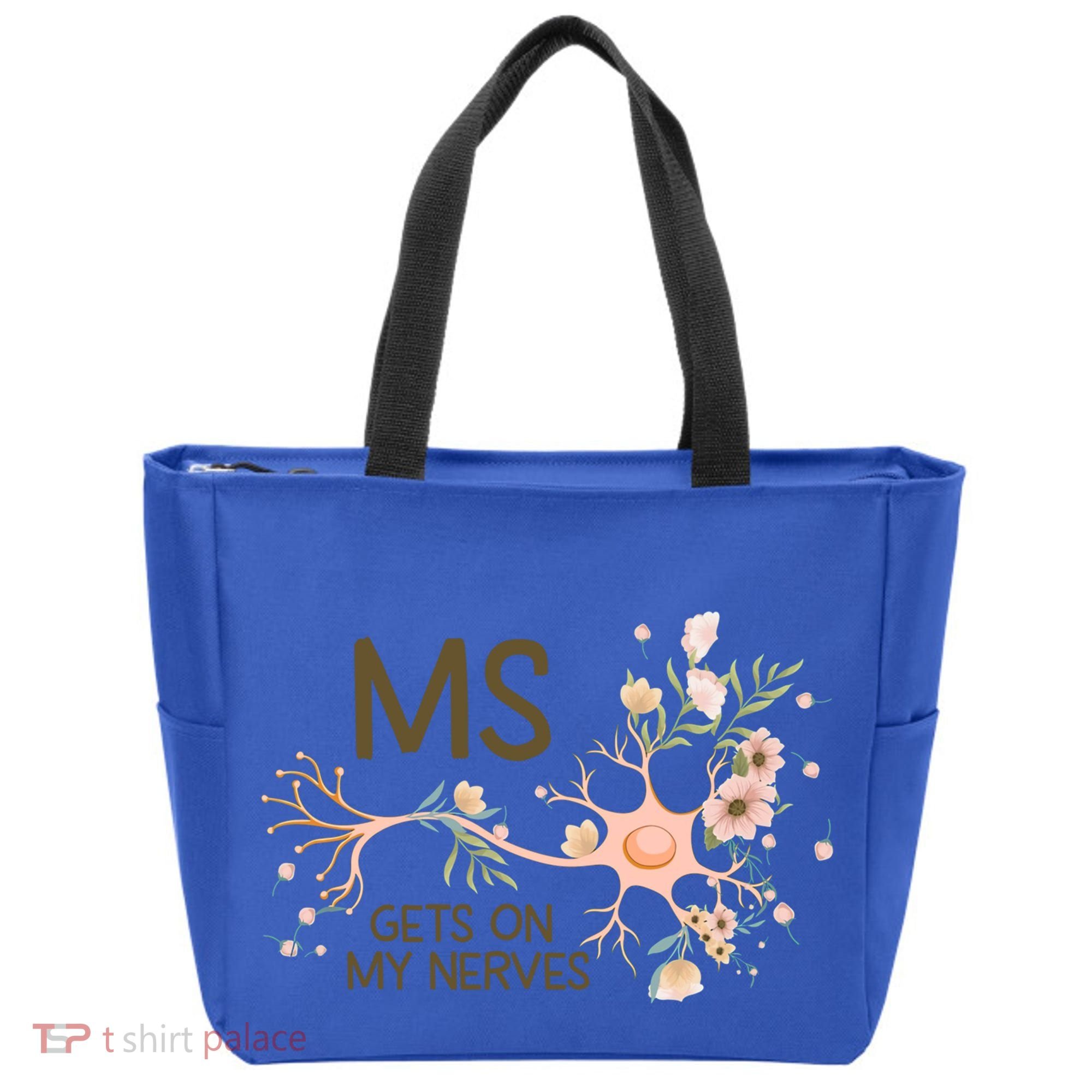 Ms Multiple Sclerosis Gets On My Nerves Orange Ribbon Gift Tote Bag