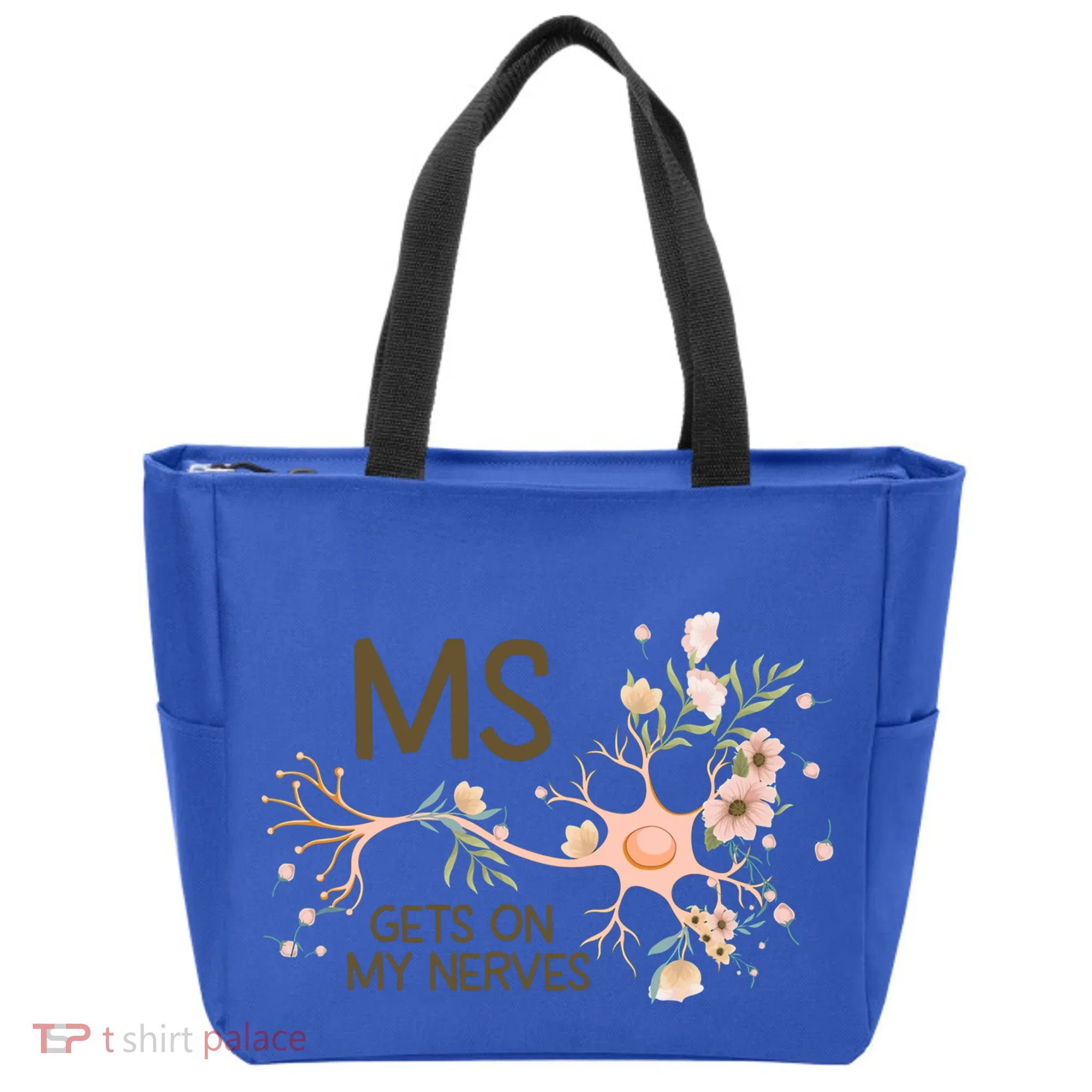 Ms Multiple Sclerosis Gets On My Nerves Orange Ribbon Gift Tote Bag