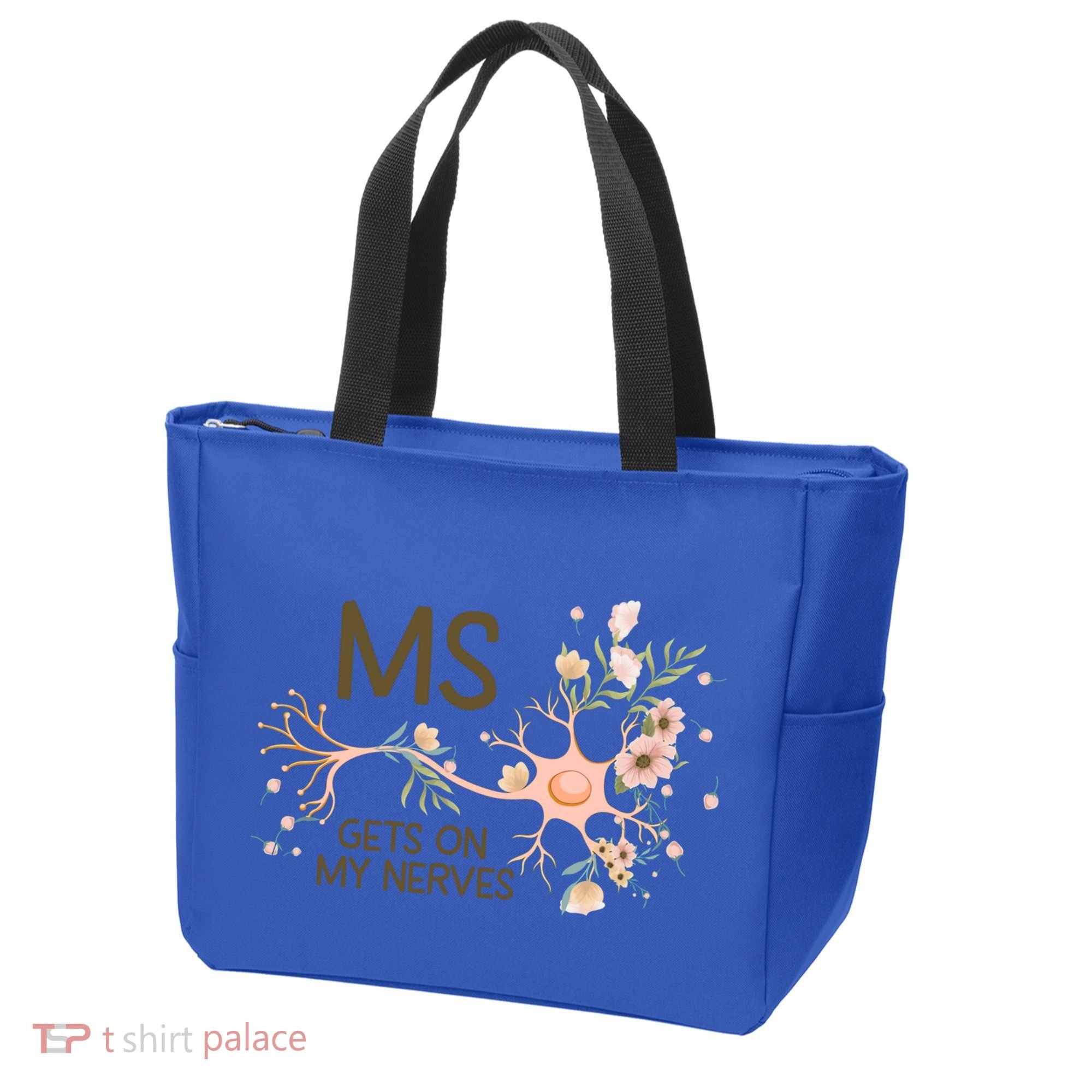 Ms Multiple Sclerosis Gets On My Nerves Orange Ribbon Gift Tote Bag