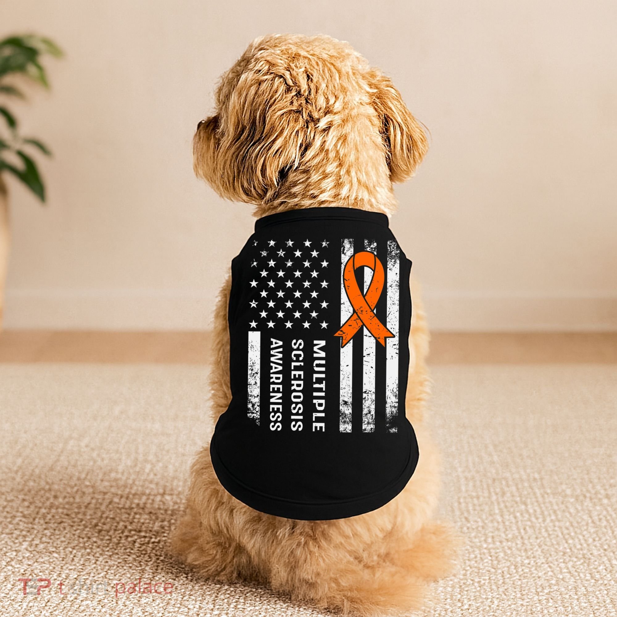 MS Multiple Sclerosis Awareness Orange Ribbon Doggie Tank