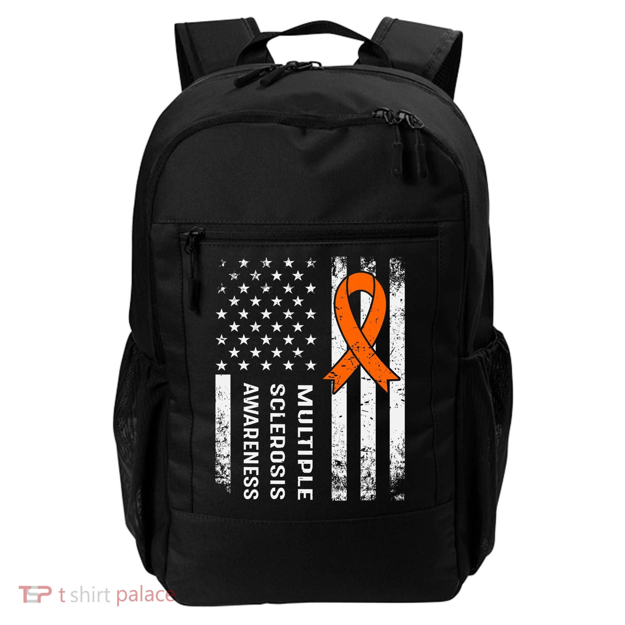 MS Multiple Sclerosis Awareness Orange Ribbon Backpack