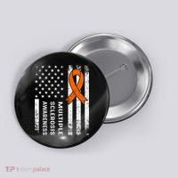 MS Multiple Sclerosis Awareness Orange Ribbon Button thumb 0