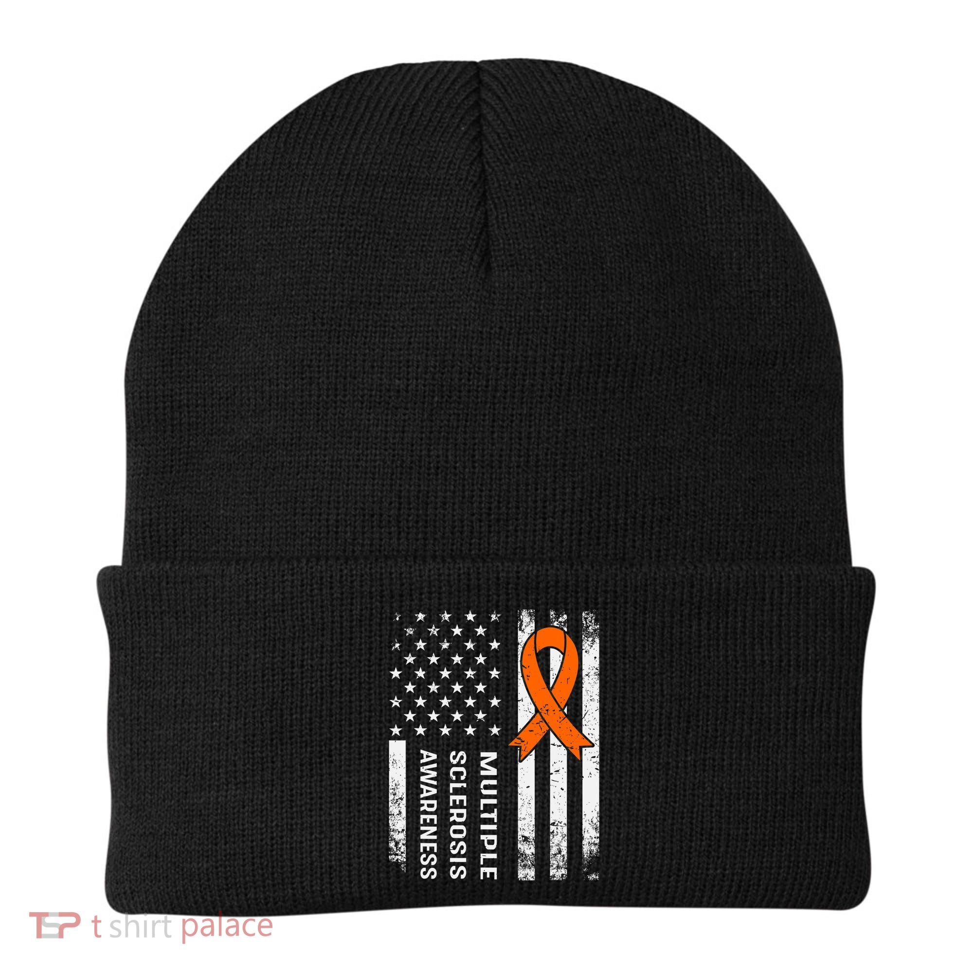 MS Multiple Sclerosis Awareness Orange Ribbon Beanie