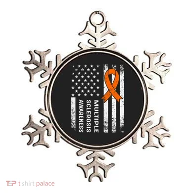 MS Multiple Sclerosis Awareness Orange Ribbon Ornament