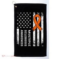 MS Multiple Sclerosis Awareness Orange Ribbon Golf Towel thumb 0