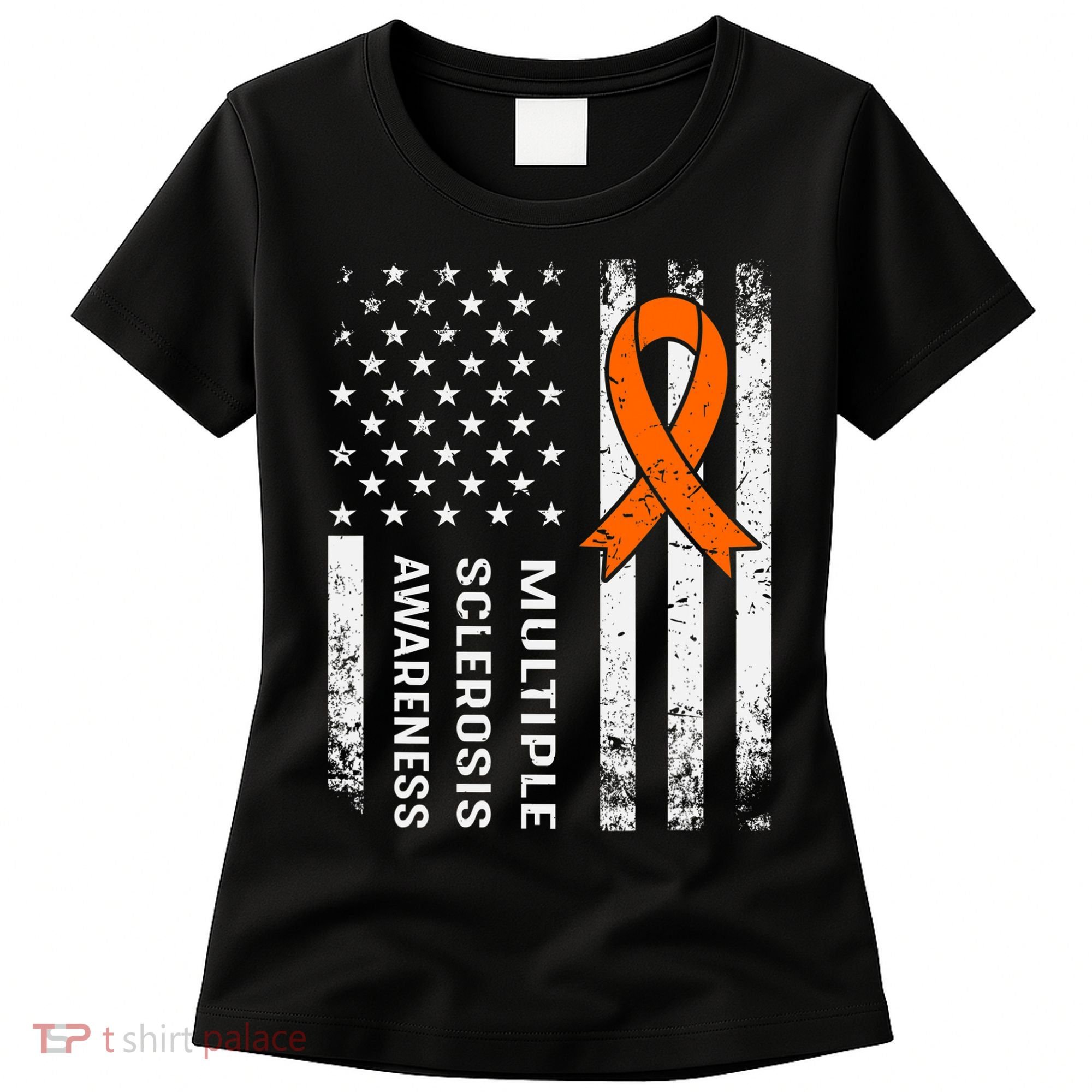 MS Multiple Sclerosis Awareness Orange Ribbon Women's T-Shirt