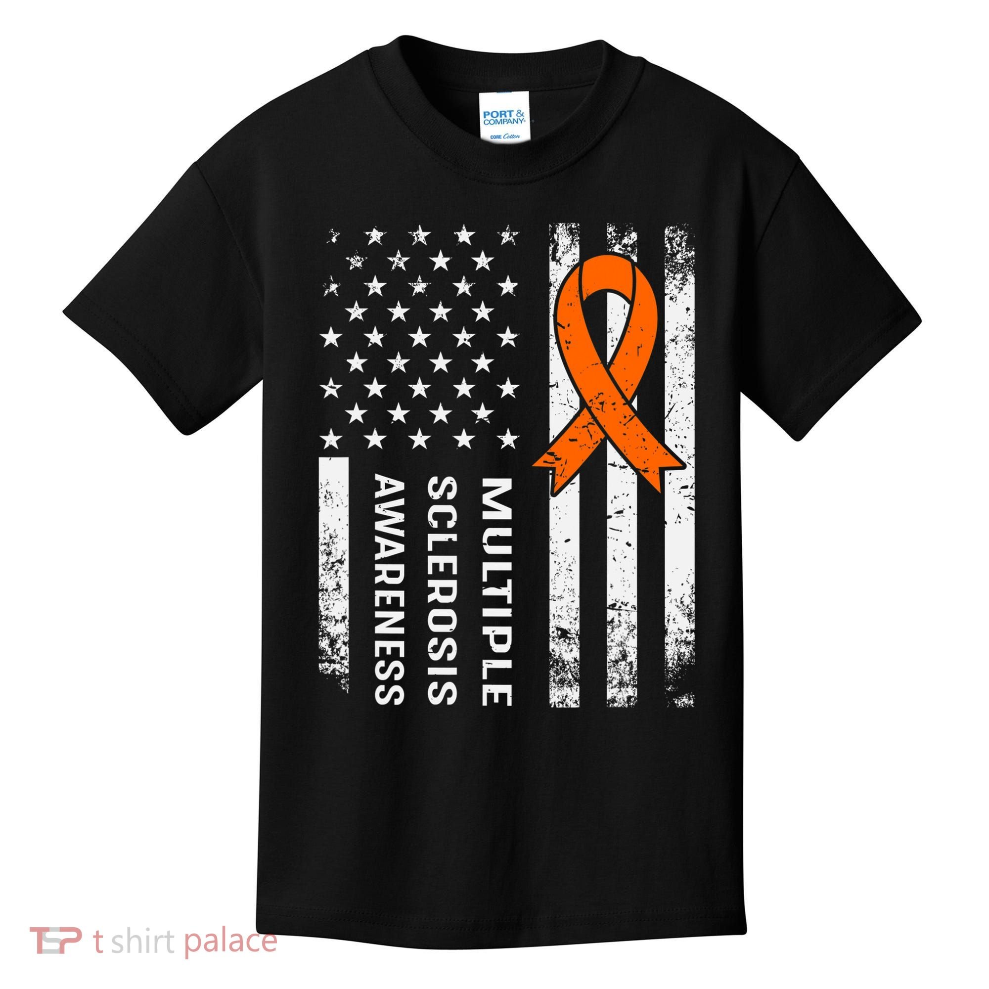 MS Multiple Sclerosis Awareness Orange Ribbon Kids T-Shirt