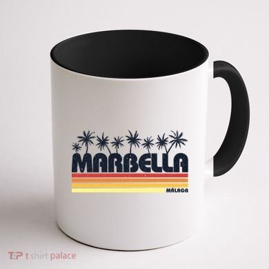 Marbella Malaga Spain Retro Beach Tourism Gift Coffee Mug back