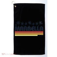 Marbella Malaga Spain Retro Beach Tourism Gift Golf Towel thumb 0
