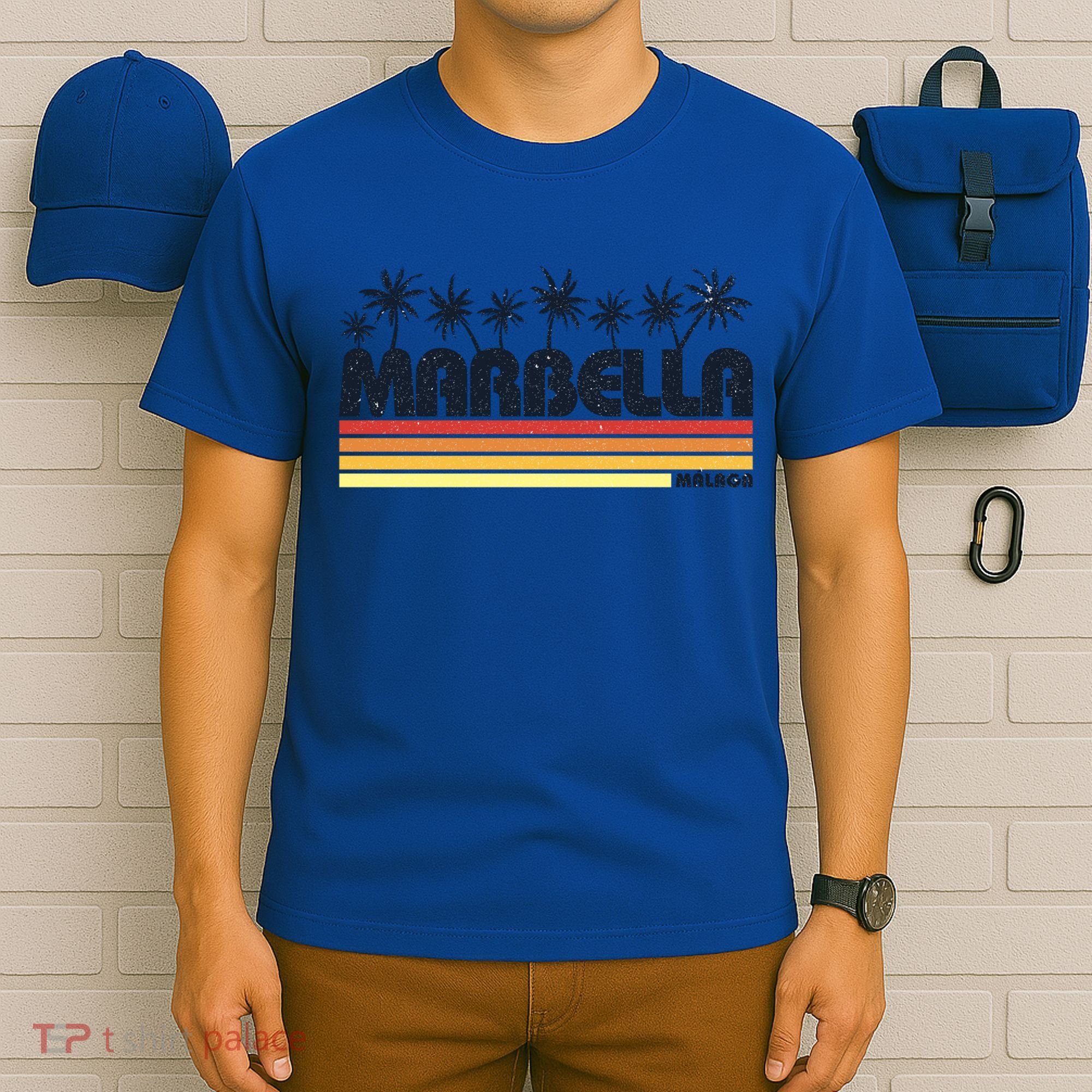 Marbella Malaga Spain Retro Beach Tourism Gift T-Shirt
