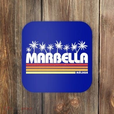 Marbella Malaga Spain Retro Beach Tourism Gift Coaster