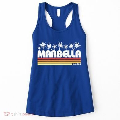 Marbella Malaga Spain Retro Beach Tourism Gift Women's Tank Top