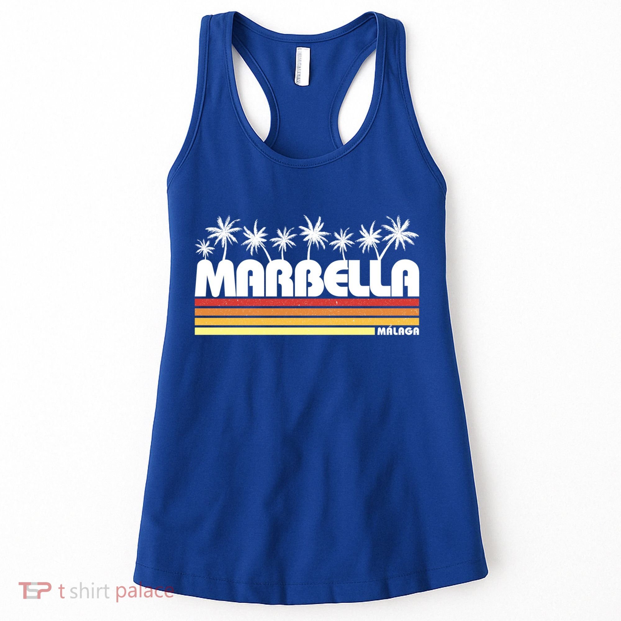 Marbella Malaga Spain Retro Beach Tourism Gift Women's Tank Top