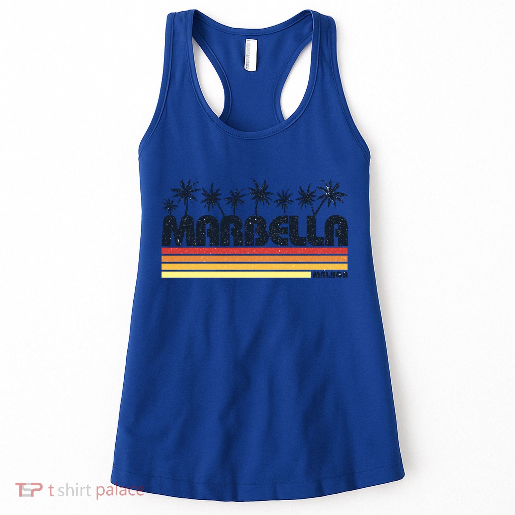 Marbella Malaga Spain Retro Beach Tourism Gift Women's Tank Top