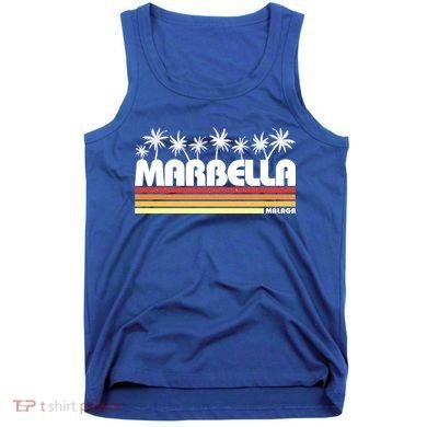 Marbella Malaga Spain Retro Beach Tourism Gift Tank Top