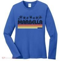 Marbella Malaga Spain Retro Beach Tourism Gift Women's Long Sleeve Shirt thumb 0