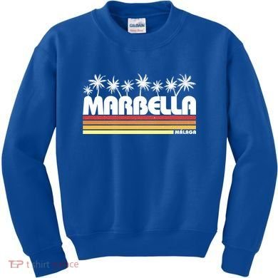 Marbella Malaga Spain Retro Beach Tourism Gift Kids Sweatshirt