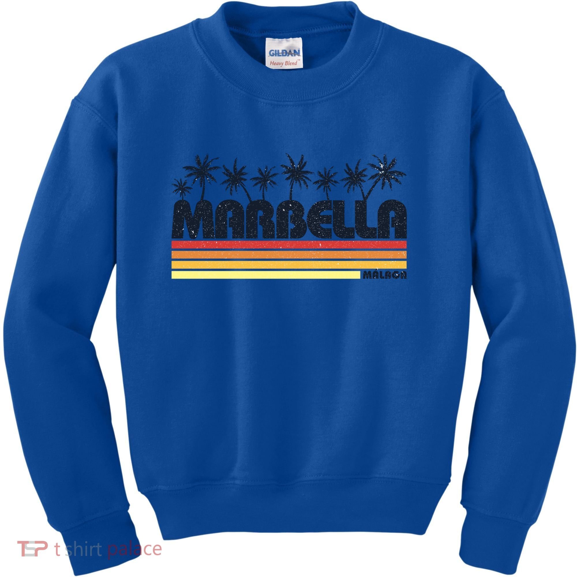 Marbella Malaga Spain Retro Beach Tourism Gift Kids Sweatshirt