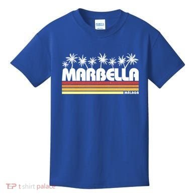 Marbella Malaga Spain Retro Beach Tourism Gift Kids T-Shirt
