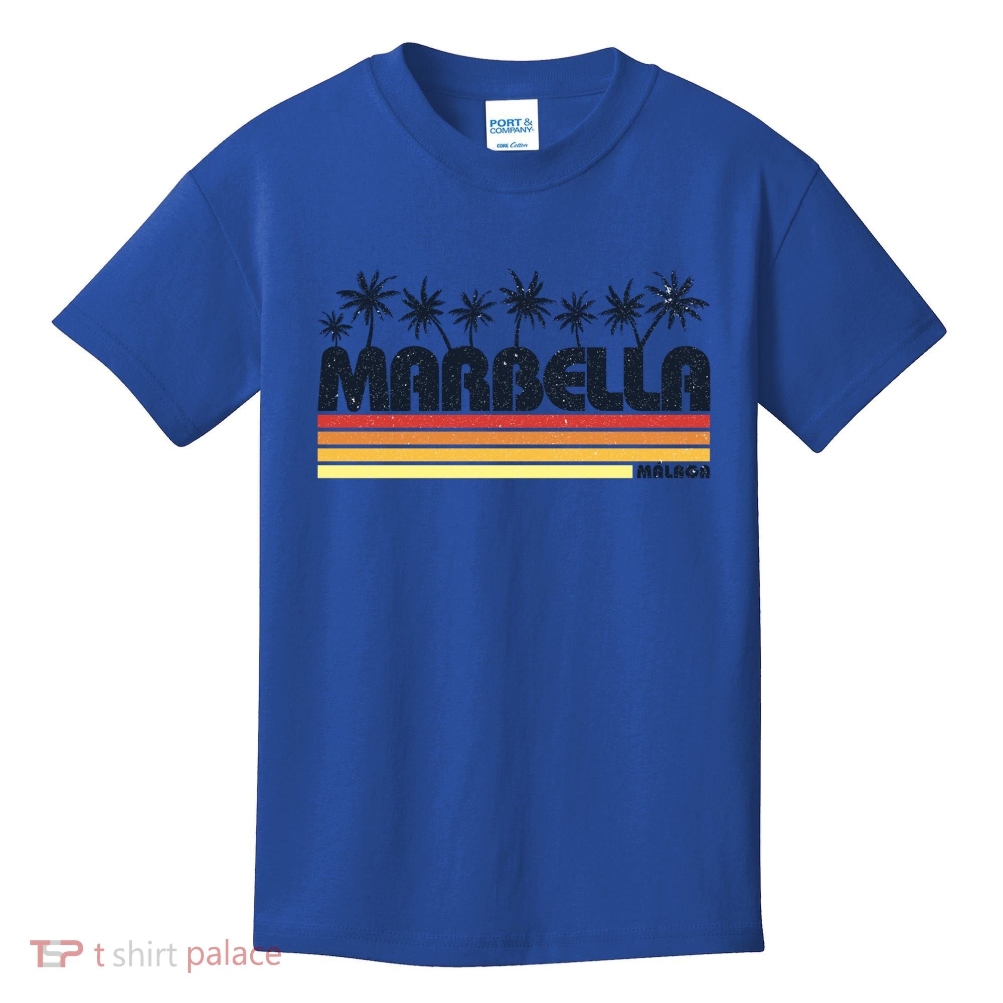 Marbella Malaga Spain Retro Beach Tourism Gift Kids T-Shirt