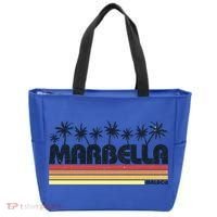 Marbella Malaga Spain Retro Beach Tourism Gift Tote Bag thumb 0