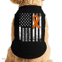 MS Multiple Sclerosis Awareness Orange Ribbon Doggie Tank thumb 0