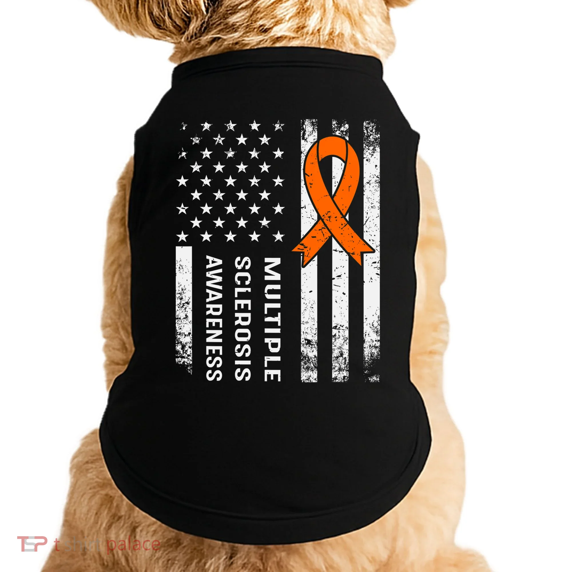 MS Multiple Sclerosis Awareness Orange Ribbon Doggie Tank