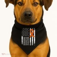 MS Multiple Sclerosis Awareness Orange Ribbon USA-Made Doggie Bandana thumb 1