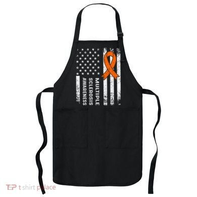 MS Multiple Sclerosis Awareness Orange Ribbon Apron
