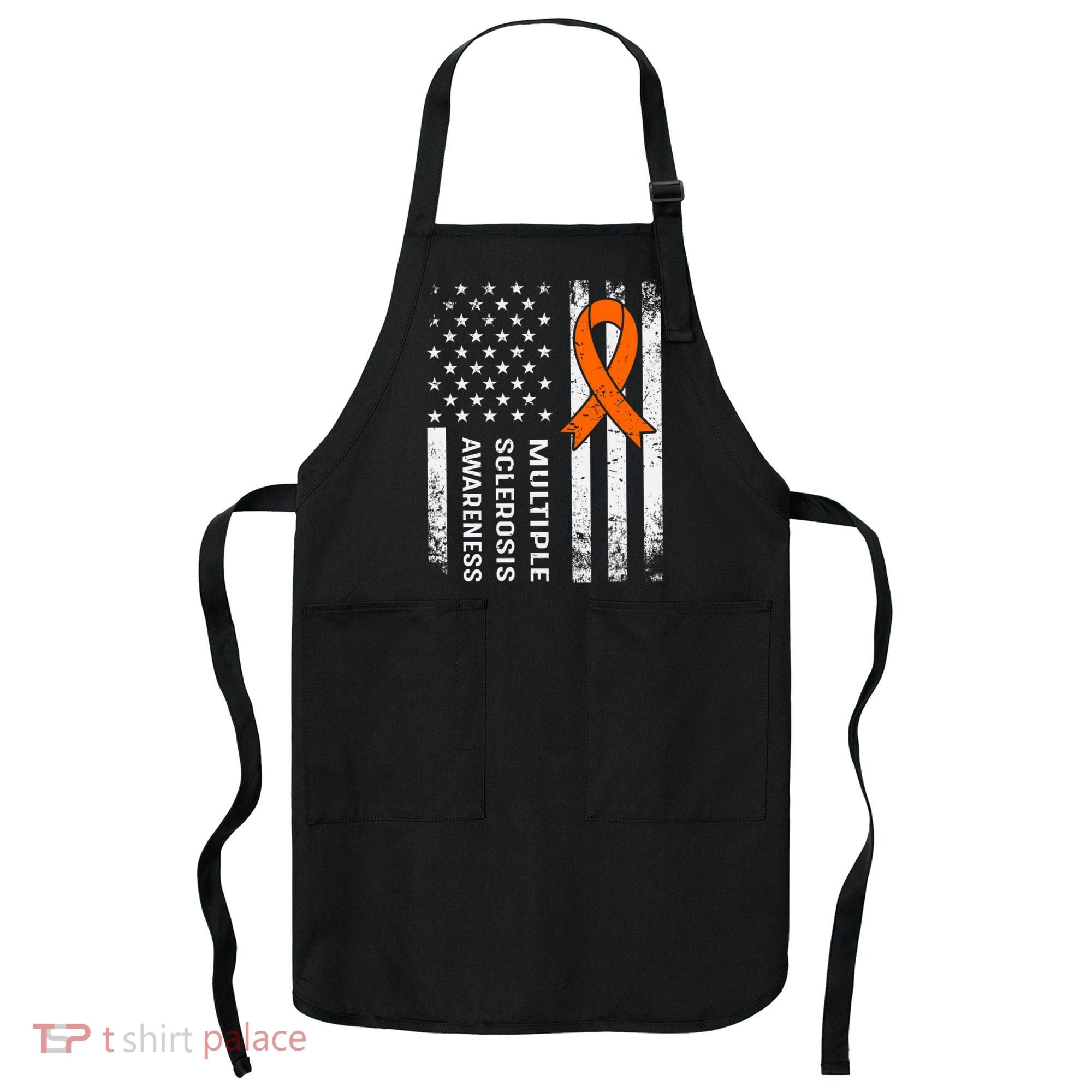 MS Multiple Sclerosis Awareness Orange Ribbon Apron