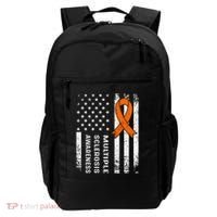 MS Multiple Sclerosis Awareness Orange Ribbon Backpack thumb 0