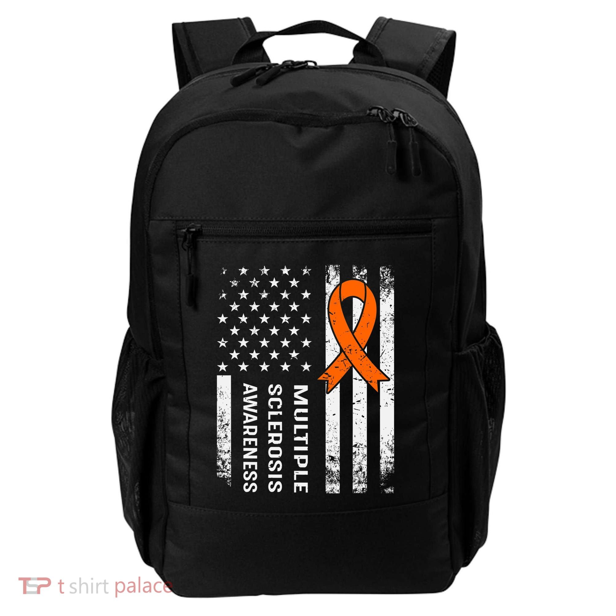 MS Multiple Sclerosis Awareness Orange Ribbon Backpack